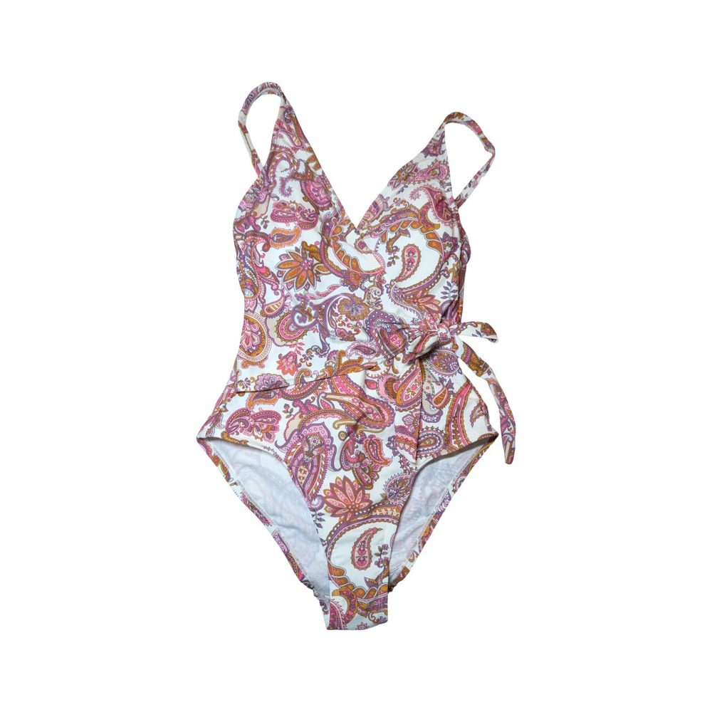 ⭐D6 Women's Paisley Full Coverage Tummy Control 1 Piece Swimsuit Shade & Shore S